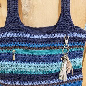 The SAK Blue Neptune Blue Stripe Casual Classics Tote Bag